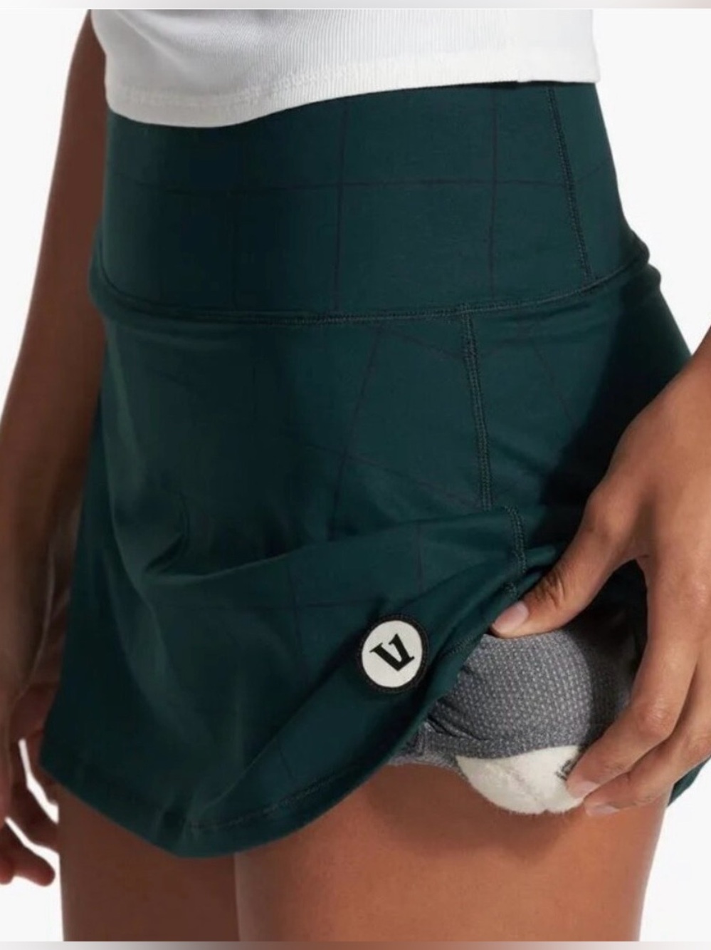 Vuori Volley Skort Skirt Plaid Windowpane Green Size M